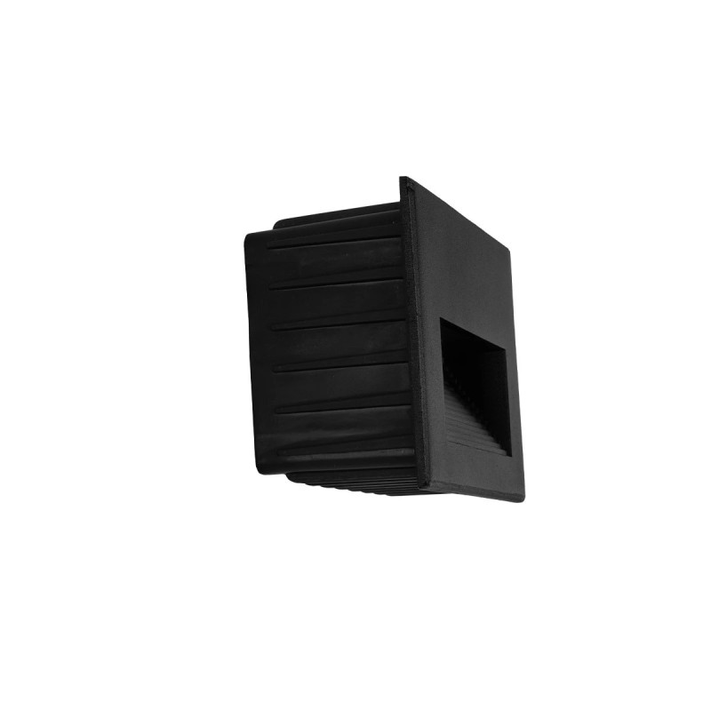 kelvo® STEPART KLV-101-0083 Χωνευτό Φωτιστικό Σκαλοπατιού / Διαδρόμου LED 3W 375lm 45° AC 220-240V Αδιάβροχο IP65 Θερμό Λευκό 2700K - Lumileds SMD Chip & TÜV SÜD Driver - Μαύρο Ματ - Μ11.5 x Π5.3 x Υ8.3cm / Q10.6 x 7.6cm - 5 Χρόνια Εγγύηση