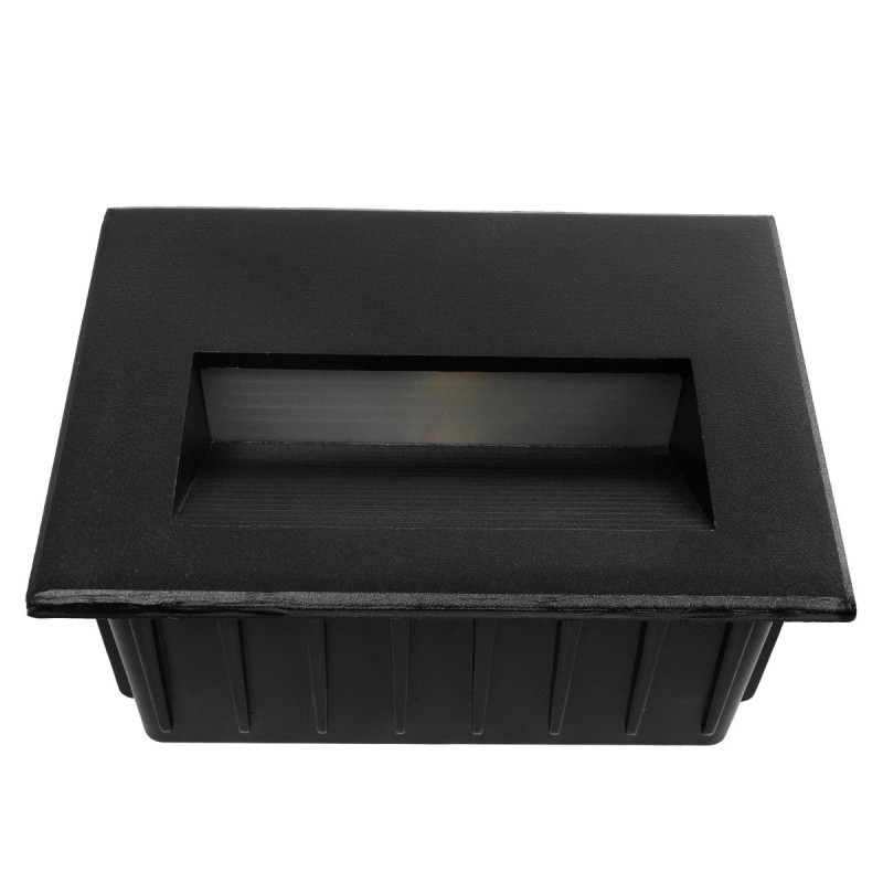 kelvo® STEPART KLV-101-0083 Χωνευτό Φωτιστικό Σκαλοπατιού / Διαδρόμου LED 3W 375lm 45° AC 220-240V Αδιάβροχο IP65 Θερμό Λευκό 2700K - Lumileds SMD Chip & TÜV SÜD Driver - Μαύρο Ματ - Μ11.5 x Π5.3 x Υ8.3cm / Q10.6 x 7.6cm - 5 Χρόνια Εγγύηση