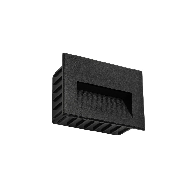 kelvo® STEPART KLV-101-0083 Χωνευτό Φωτιστικό Σκαλοπατιού / Διαδρόμου LED 3W 375lm 45° AC 220-240V Αδιάβροχο IP65 Θερμό Λευκό 2700K - Lumileds SMD Chip & TÜV SÜD Driver - Μαύρο Ματ - Μ11.5 x Π5.3 x Υ8.3cm / Q10.6 x 7.6cm - 5 Χρόνια Εγγύηση