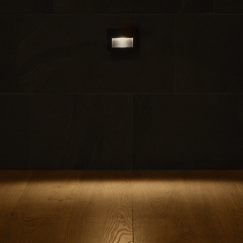 kelvo® STEPART KLV-101-0083 Χωνευτό Φωτιστικό Σκαλοπατιού / Διαδρόμου LED 3W 375lm 45° AC 220-240V Αδιάβροχο IP65 Θερμό Λευκό 2700K - Lumileds SMD Chip & TÜV SÜD Driver - Μαύρο Ματ - Μ11.5 x Π5.3 x Υ8.3cm / Q10.6 x 7.6cm - 5 Χρόνια Εγγύηση