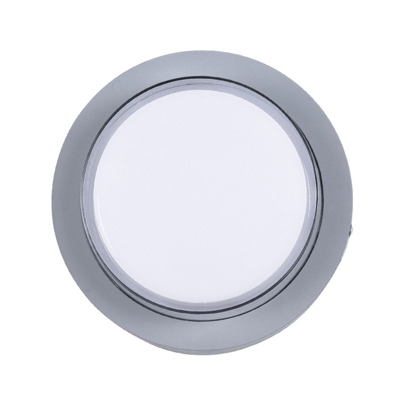 GLOBOSTAR® NEXUS 60762 Φωτιστικό Τοίχου - Απλίκα Εσωτερικού/Εξωτερικού Χώρου LED 10W 1050lm 120° AC175-265V Αδιάβροχο IP65 - Πλαστικό Σώμα - Φυσικό λευκό 4500K - Φ17 x Υ9cm - Γκρι - Bridgelux Chip - 3 Χρόνια Εγγύηση