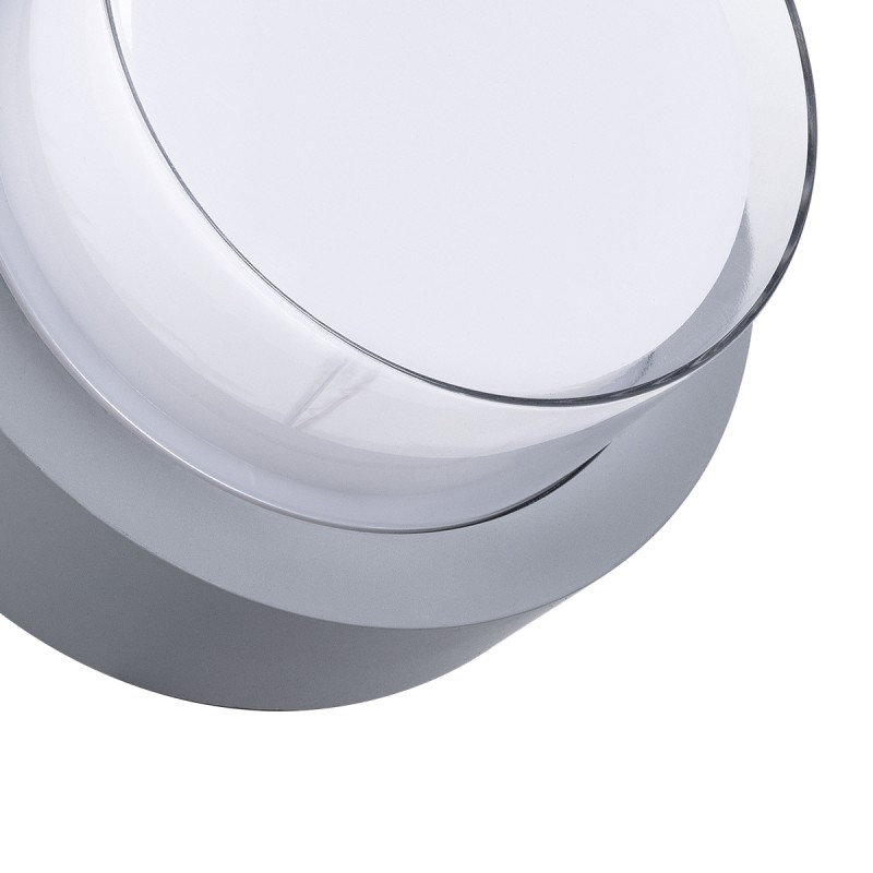 GLOBOSTAR® NEXUS 60762 Φωτιστικό Τοίχου - Απλίκα Εσωτερικού/Εξωτερικού Χώρου LED 10W 1050lm 120° AC175-265V Αδιάβροχο IP65 - Πλαστικό Σώμα - Φυσικό λευκό 4500K - Φ17 x Υ9cm - Γκρι - Bridgelux Chip - 3 Χρόνια Εγγύηση