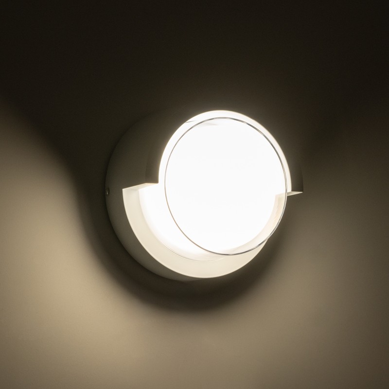 GLOBOSTAR® APEX 60766 Φωτιστικό Τοίχου - Απλίκα Εσωτερικού/Εξωτερικού Χώρου LED 10W 1050lm 120° AC175-265V Αδιάβροχο IP65 - Πλαστικό Σώμα - Φυσικό λευκό 4500K - Φ17 x Υ9cm - Λευκό - Bridgelux Chip - 3 Χρόνια Εγγύηση