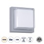 GLOBOSTAR® NEXUS 60768 Μοντέρνο Φωτιστικό Τοίχου - Απλίκα LED 10W 1050lm 120° AC 220-240V Αδιάβροχο IP65 Φυσικό Λευκό 4500K - Bridgelux SMD Chip - Γκρι - Μ17 x Π17 x Υ9cm - 3 Χρόνια Εγγύηση