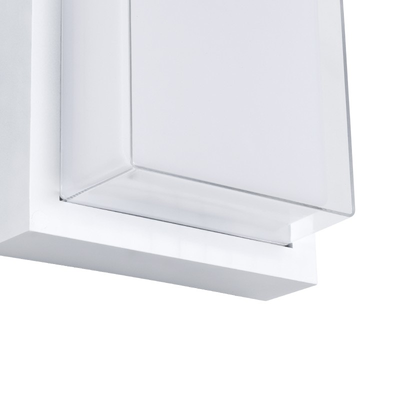 GLOBOSTAR® NEXUS 60769 Φωτιστικό Τοίχου - Απλίκα Εσωτερικού/Εξωτερικού Χώρου LED 10W 1050lm 120° AC175-265V Αδιάβροχο IP65 - Πλαστικό Σώμα - Φυσικό λευκό 4500K - Μ17 x Π17 x Υ9cm - Λευκό - Bridgelux Chip - 3 Χρόνια Εγγύηση