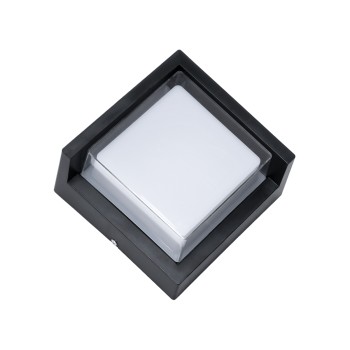 GLOBOSTAR® APEX 60770 Μοντέρνο Φωτιστικό Τοίχου - Απλίκα LED 10W 1050lm 120° AC 220-240V Αδιάβροχο IP65 Φυσικό Λευκό 4500K - Bridgelux SMD Chip - Μαύρο Ματ - Μ17 x Π17 x Υ9cm - 3 Χρόνια Εγγύηση