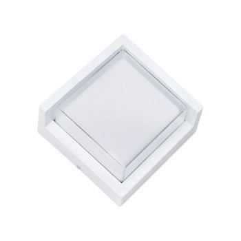 GLOBOSTAR® APEX 60772 Μοντέρνο Φωτιστικό Τοίχου - Απλίκα LED 10W 1050lm 120° AC 220-240V Αδιάβροχο IP65 Φυσικό Λευκό 4500K - Bridgelux SMD Chip - Λευκό Ματ - Μ17 x Π17 x Υ9cm - 3 Χρόνια Εγγύηση