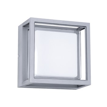 GLOBOSTAR® MAJESTIC 60774 Μοντέρνο Φωτιστικό Τοίχου - Απλίκα LED 10W 1050lm 120° AC 220-240V Αδιάβροχο IP65 Φυσικό Λευκό 4500K - Bridgelux SMD Chip - Γκρι - Μ17 x Π17 x Υ9cm - 3 Χρόνια Εγγύηση