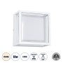 GLOBOSTAR® MAJESTIC 60775 Μοντέρνο Φωτιστικό Τοίχου - Απλίκα LED 10W 1050lm 120° AC 220-240V Αδιάβροχο IP65 Φυσικό Λευκό 4500K - Bridgelux SMD Chip - Λευκό Ματ - Μ17 x Π17 x Υ9cm - 3 Χρόνια Εγγύηση