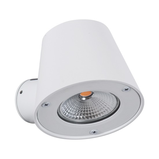 GloboStar® GARDENIA 60797 Φωτιστικό Τοίχου - Απλίκα Αρχιτεκτονικού Φωτισμού Εσωτερικού/Εξωτερικού Χώρου Up or Down LED 7W 700lm 60° AC220-240V Αδιάβροχο IP65 - Σώμα Αλουμινίου & Tempered Glass - Μ9.5 x Π13 x Υ7.7cm - Θερμό Λευκό 2700K - Λευκό - Bridge