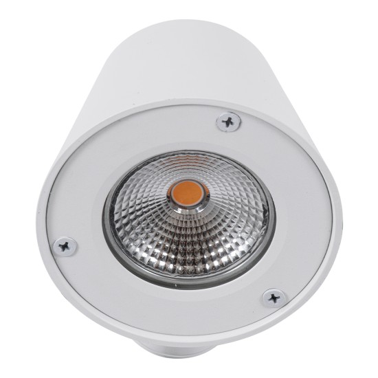 GloboStar® GARDENIA 60797 Φωτιστικό Τοίχου - Απλίκα Αρχιτεκτονικού Φωτισμού Εσωτερικού/Εξωτερικού Χώρου Up or Down LED 7W 700lm 60° AC220-240V Αδιάβροχο IP65 - Σώμα Αλουμινίου & Tempered Glass - Μ9.5 x Π13 x Υ7.7cm - Θερμό Λευκό 2700K - Λευκό - Bridge
