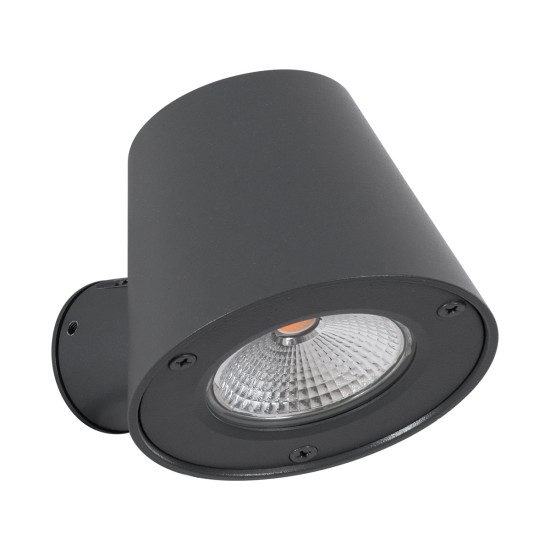 GloboStar® GARDENIA 60798 Φωτιστικό Τοίχου - Απλίκα Αρχιτεκτονικού Φωτισμού Εσωτερικού/Εξωτερικού Χώρου Up or Down LED 7W 700lm 60° AC220-240V Αδιάβροχο IP65 - Σώμα Αλουμινίου & Tempered Glass - Μ9.5 x Π13 x Υ7.7cm - Θερμό Λευκό 2700K - Γκρι Ανθρακί -