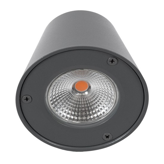 GloboStar® GARDENIA 60798 Φωτιστικό Τοίχου - Απλίκα Αρχιτεκτονικού Φωτισμού Εσωτερικού/Εξωτερικού Χώρου Up or Down LED 7W 700lm 60° AC220-240V Αδιάβροχο IP65 - Σώμα Αλουμινίου & Tempered Glass - Μ9.5 x Π13 x Υ7.7cm - Θερμό Λευκό 2700K - Γκρι Ανθρακί -