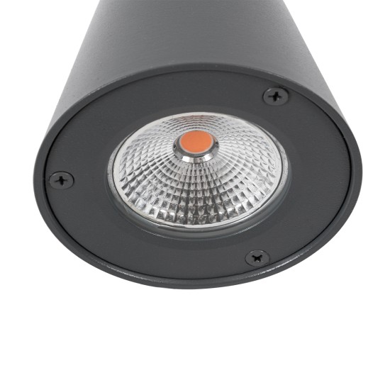 GloboStar® GARDENIA 60798 Φωτιστικό Τοίχου - Απλίκα Αρχιτεκτονικού Φωτισμού Εσωτερικού/Εξωτερικού Χώρου Up or Down LED 7W 700lm 60° AC220-240V Αδιάβροχο IP65 - Σώμα Αλουμινίου & Tempered Glass - Μ9.5 x Π13 x Υ7.7cm - Θερμό Λευκό 2700K - Γκρι Ανθρακί -