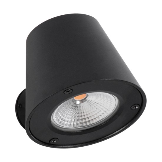 GloboStar® GARDENIA 60799 Φωτιστικό Τοίχου - Απλίκα Αρχιτεκτονικού Φωτισμού Εσωτερικού/Εξωτερικού Χώρου Up or Down LED 7W 700lm 60° AC220-240V Αδιάβροχο IP65 - Σώμα Αλουμινίου & Tempered Glass - Μ9.5 x Π13 x Υ7.7cm - Θερμό Λευκό 2700K - Μαύρο - Bridge
