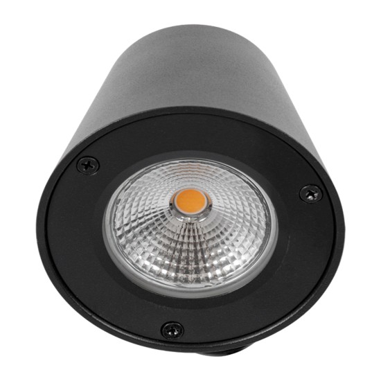 GloboStar® GARDENIA 60799 Φωτιστικό Τοίχου - Απλίκα Αρχιτεκτονικού Φωτισμού Εσωτερικού/Εξωτερικού Χώρου Up or Down LED 7W 700lm 60° AC220-240V Αδιάβροχο IP65 - Σώμα Αλουμινίου & Tempered Glass - Μ9.5 x Π13 x Υ7.7cm - Θερμό Λευκό 2700K - Μαύρο - Bridge