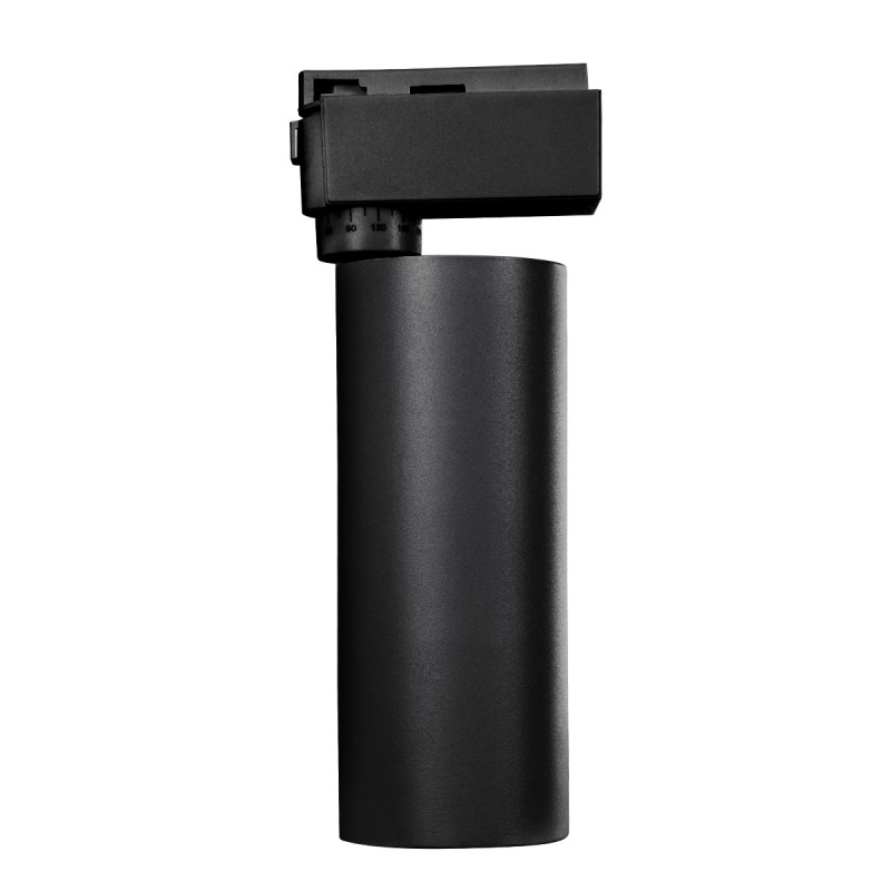 Globostar BEAMTRACK 60811 Μονοφασικό Φωτιστικό Σποτ Ράγας LED  20W 230V 2400lm 30° Acrylic HQ LENS AC 220-240V IP20 Φ6.2 x Υ15.8 cm Θερμό Λευκό 3000k - EUROTRACK® System 1L+1N - Μαύρο - Bridgelux Chip - TUV Certified Driver - 5 Χρόνια Εγγύηση