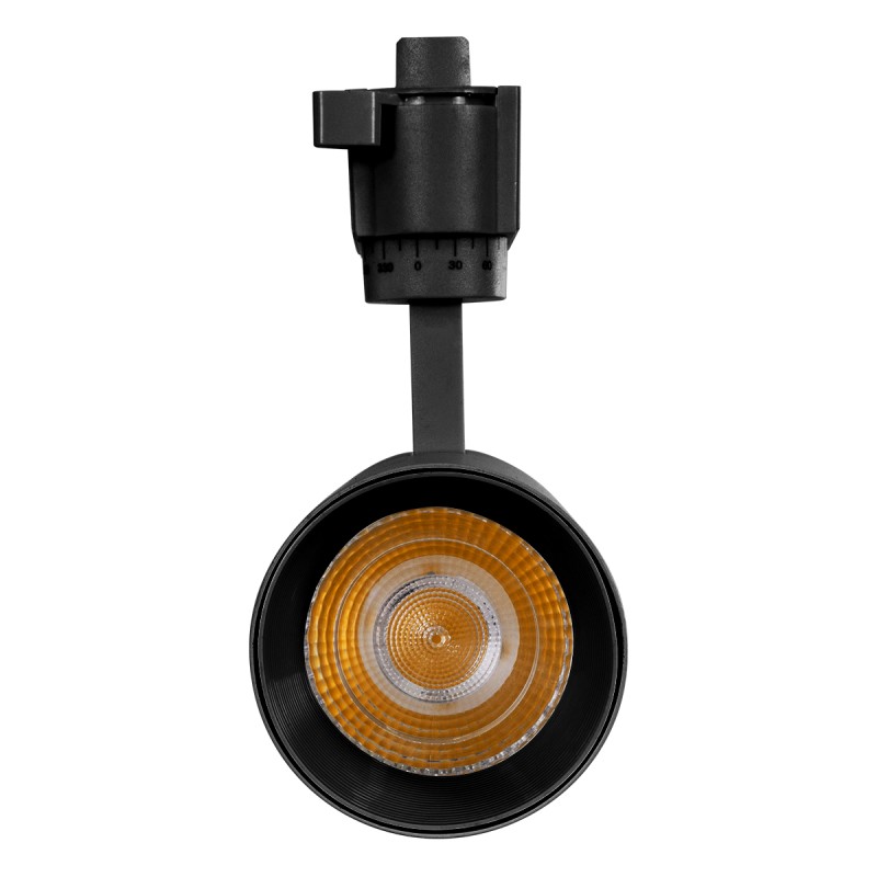 Globostar BEAMTRACK 60811 Μονοφασικό Φωτιστικό Σποτ Ράγας LED  20W 230V 2400lm 30° Acrylic HQ LENS AC 220-240V IP20 Φ6.2 x Υ15.8 cm Θερμό Λευκό 3000k - EUROTRACK® System 1L+1N - Μαύρο - Bridgelux Chip - TUV Certified Driver - 5 Χρόνια Εγγύηση