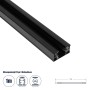 GLOBOSTAR® TRACKOLD-2PH 60875 Διφασική Ράγα 3 Καλωδίων 2L+1N για Σύστημα Ράγας Trackold-2PH AC 220-240V IP20 - Μαύρο Ματ - Μ100 x Π5 x Υ1cm