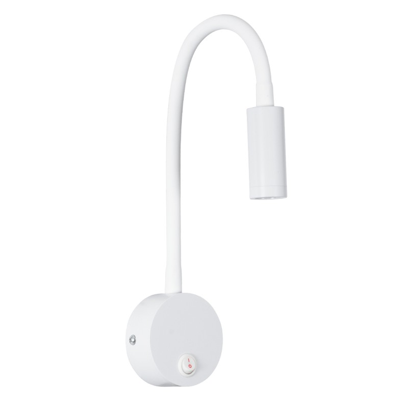 GloboStar® GOOSE 60876 Μοντέρνο Φωτιστικό Τοίχου - Απλίκα Ξενοδοχείου Bed Side LED 3W 300lm 36° AC 220-240V - Reading Light - Μ6.5 x Π15 x Υ24.5cm - Φυσικό Λευκό 4500K - Λευκό - 3 Xρόνια Εγγύηση