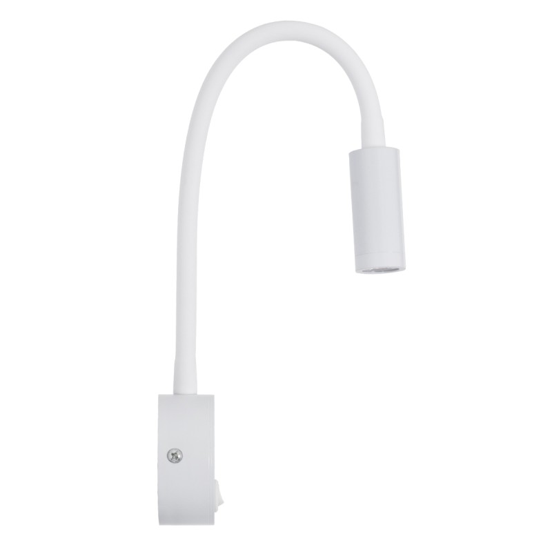 GloboStar® GOOSE 60876 Μοντέρνο Φωτιστικό Τοίχου - Απλίκα Ξενοδοχείου Bed Side LED 3W 300lm 36° AC 220-240V - Reading Light - Μ6.5 x Π15 x Υ24.5cm - Φυσικό Λευκό 4500K - Λευκό - 3 Xρόνια Εγγύηση