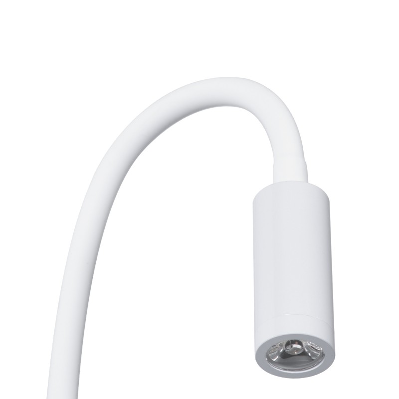 GloboStar® GOOSE 60876 Μοντέρνο Φωτιστικό Τοίχου - Απλίκα Ξενοδοχείου Bed Side LED 3W 300lm 36° AC 220-240V - Reading Light - Μ6.5 x Π15 x Υ24.5cm - Φυσικό Λευκό 4500K - Λευκό - 3 Xρόνια Εγγύηση