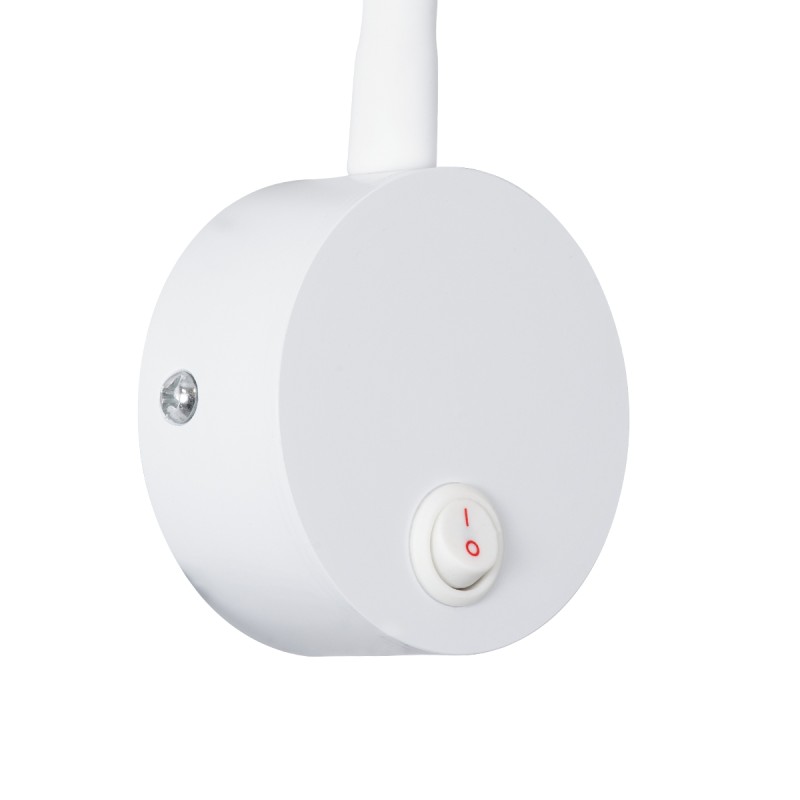 GloboStar® GOOSE 60876 Μοντέρνο Φωτιστικό Τοίχου - Απλίκα Ξενοδοχείου Bed Side LED 3W 300lm 36° AC 220-240V - Reading Light - Μ6.5 x Π15 x Υ24.5cm - Φυσικό Λευκό 4500K - Λευκό - 3 Xρόνια Εγγύηση