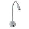 GloboStar® GOOSE 60877 Μοντέρνο Φωτιστικό Τοίχου - Απλίκα Ξενοδοχείου Bed Side LED 3W 300lm 36° AC 220-240V - Reading Light - Μ6.5 x Π15 x Υ24.5cm - Φυσικό Λευκό 4500K - Γκρι Ανθρακί - 3 Xρόνια Εγγύηση