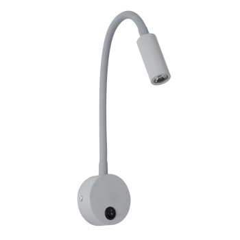 GLOBOSTAR® GOOSE 60877 Μοντέρνο Φωτιστικό Τοίχου - Απλίκα Ξενοδοχείου Reading Light LED 3W 300lm 36° AC 220-240V IP20 Φυσικό Λευκό 4500K - CREE XPE Chip & TÜV SÜD Driver - Γκρι Ανθρακί Ματ - Μ6.5 x Π15 x Υ24.5cm - 3 Χρόνια Εγγύηση