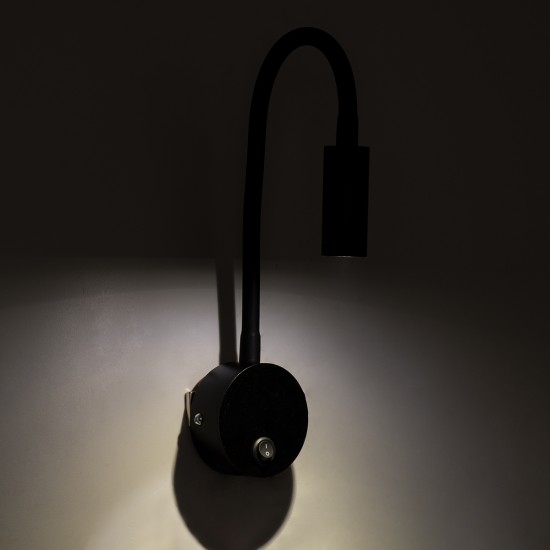 GloboStar® GOOSE 60878 Μοντέρνο Φωτιστικό Τοίχου - Απλίκα Ξενοδοχείου Bed Side LED 3W 300lm 36° AC 220-240V - Reading Light - Μ6.5 x Π15 x Υ24.5cm - Φυσικό Λευκό 4500K - Μαύρο - 3 Xρόνια Εγγύηση GloboStar® GOOSE 60878 Μοντέρνο Φωτιστικό Τοίχου - Απλίκα Ξενοδοχείου Bed Side LED 3W 300lm 36° AC 220-240V - Reading Light - Μ6.5 x Π15 x Υ24.5cm - Φυσικό Λευκό 4500K - Μαύρο - 3 Xρόνια Εγγύηση