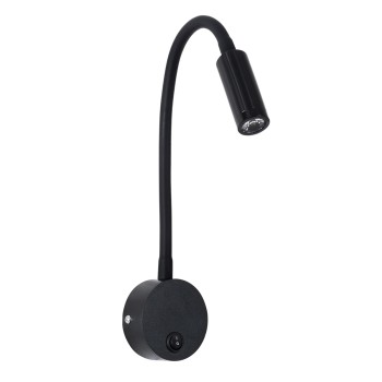 GLOBOSTAR® GOOSE 60878 Μοντέρνο Φωτιστικό Τοίχου - Απλίκα Ξενοδοχείου Reading Light LED 3W 300lm 36° AC 220-240V IP20 Φυσικό Λευκό 4500K - CREE XPE Chip & TÜV SÜD Driver - Μαύρο Ματ - Μ6.5 x Π15 x Υ24.5cm - 3 Χρόνια Εγγύηση