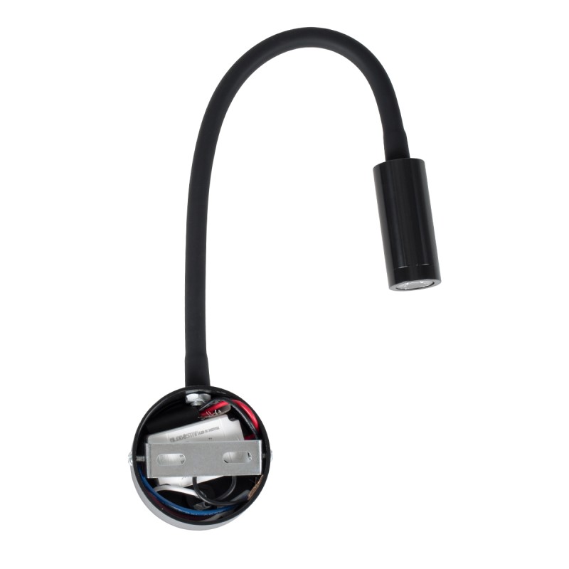 GloboStar® GOOSE 60878 Μοντέρνο Φωτιστικό Τοίχου - Απλίκα Ξενοδοχείου Bed Side LED 3W 300lm 36° AC 220-240V - Reading Light - Μ6.5 x Π15 x Υ24.5cm - Φυσικό Λευκό 4500K - Μαύρο - 3 Xρόνια Εγγύηση