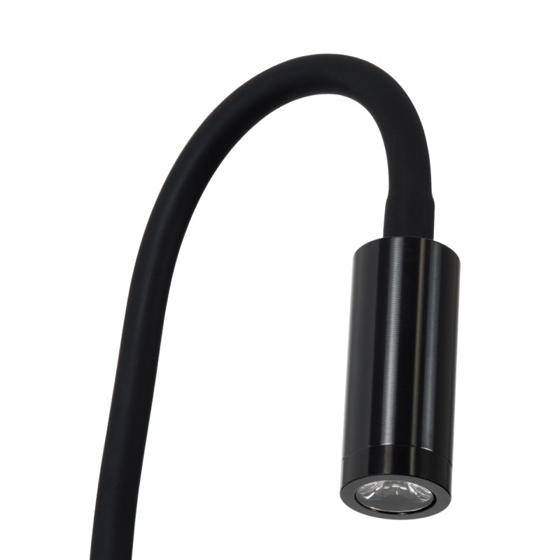 GloboStar® GOOSE 60878 Μοντέρνο Φωτιστικό Τοίχου - Απλίκα Ξενοδοχείου Bed Side LED 3W 300lm 36° AC 220-240V - Reading Light - Μ6.5 x Π15 x Υ24.5cm - Φυσικό Λευκό 4500K - Μαύρο - 3 Xρόνια Εγγύηση