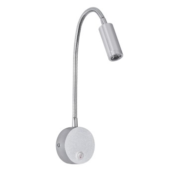 GLOBOSTAR® GOOSE 60879 Μοντέρνο Φωτιστικό Τοίχου - Απλίκα Ξενοδοχείου Reading Light LED 3W 300lm 36° AC 220-240V IP20 Φυσικό Λευκό 4500K - CREE XPE Chip & TÜV SÜD Driver - Νίκελ Βούρτσας - Μ6.5 x Π15 x Υ24.5cm - 3 Χρόνια Εγγύηση