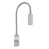 GloboStar® GOOSE 60879 Μοντέρνο Φωτιστικό Τοίχου - Απλίκα Ξενοδοχείου Bed Side LED 3W 300lm 36° AC 220-240V - Reading Light - Μ6.5 x Π15 x Υ24.5cm - Φυσικό Λευκό 4500K - Ασημί Νίκελ - 3 Xρόνια Εγγύηση