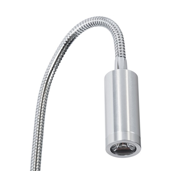 GloboStar® GOOSE 60879 Μοντέρνο Φωτιστικό Τοίχου - Απλίκα Ξενοδοχείου Bed Side LED 3W 300lm 36° AC 220-240V - Reading Light - Μ6.5 x Π15 x Υ24.5cm - Φυσικό Λευκό 4500K - Ασημί Νίκελ - 3 Xρόνια Εγγύηση GloboStar® GOOSE 60879 Μοντέρνο Φωτιστικό Τοίχου - Απλίκα Ξενοδοχείου Bed Side LED 3W 300lm 36° AC 220-240V - Reading Light - Μ6.5 x Π15 x Υ24.5cm - Φυσικό Λευκό 4500K - Ασημί Νίκελ - 3 Xρόνια Εγγύηση