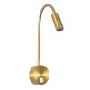 GloboStar® GOOSE 60880 Μοντέρνο Φωτιστικό Τοίχου - Απλίκα Ξενοδοχείου Bed Side LED 3W 300lm 36° AC 220-240V - Reading Light - Μ6.5 x Π15 x Υ24.5cm - Φυσικό Λευκό 4500K - Χρυσό Βούρτσας - 3 Xρόνια Εγγύηση