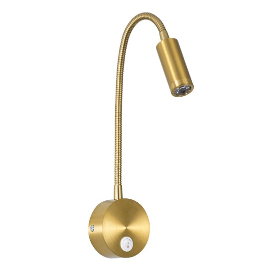 GloboStar® GOOSE 60880 Μοντέρνο Φωτιστικό Τοίχου - Απλίκα Ξενοδοχείου Bed Side LED 3W 300lm 36° AC 220-240V - Reading Light - Μ6.5 x Π15 x Υ24.5cm - Φυσικό Λευκό 4500K - Χρυσό Βούρτσας - 3 Xρόνια Εγγύηση GloboStar® GOOSE 60880 Μοντέρνο Φωτιστικό Τοίχου - Απλίκα Ξενοδοχείου Bed Side LED 3W 300lm 36° AC 220-240V - Reading Light - Μ6.5 x Π15 x Υ24.5cm - Φυσικό Λευκό 4500K - Χρυσό Βούρτσας - 3 Xρόνια Εγγύηση