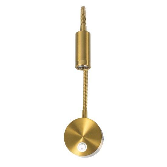 GloboStar® GOOSE 60880 Μοντέρνο Φωτιστικό Τοίχου - Απλίκα Ξενοδοχείου Bed Side LED 3W 300lm 36° AC 220-240V - Reading Light - Μ6.5 x Π15 x Υ24.5cm - Φυσικό Λευκό 4500K - Χρυσό Βούρτσας - 3 Xρόνια Εγγύηση GloboStar® GOOSE 60880 Μοντέρνο Φωτιστικό Τοίχου - Απλίκα Ξενοδοχείου Bed Side LED 3W 300lm 36° AC 220-240V - Reading Light - Μ6.5 x Π15 x Υ24.5cm - Φυσικό Λευκό 4500K - Χρυσό Βούρτσας - 3 Xρόνια Εγγύηση