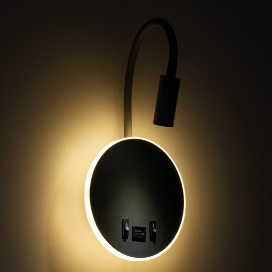 GloboStar® GOOSE 60882 Μοντέρνο Φωτιστικό Τοίχου - Απλίκα Ξενοδοχείου Bed Side LED 6W 600lm 36° & 360° AC 220-240V - Reading Light & 360° Κρυφός Φωτισμός - Φορτιστής USB 3A - Μ15.5 x Π15 x Υ30.5cm - Φυσικό Λευκό 4500K - Γκρι Ανθρακί - 3 Xρόνια Εγγ GloboStar® GOOSE 60882 Μοντέρνο Φωτιστικό Τοίχου - Απλίκα Ξενοδοχείου Bed Side LED 6W 600lm 36° & 360° AC 220-240V - Reading Light & 360° Κρυφός Φωτισμός - Φορτιστής USB 3A - Μ15.5 x Π15 x Υ30.5cm - Φυσικό Λευκό 4500K - Γκρι Ανθρακί - 3 Xρόνια Εγγ