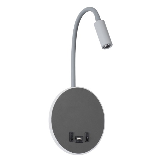 GloboStar® GOOSE 60882 Μοντέρνο Φωτιστικό Τοίχου - Απλίκα Ξενοδοχείου Bed Side LED 6W 600lm 36° & 360° AC 220-240V - Reading Light & 360° Κρυφός Φωτισμός - Φορτιστής USB 3A - Μ15.5 x Π15 x Υ30.5cm - Φυσικό Λευκό 4500K - Γκρι Ανθρακί - 3 Xρόνια Εγγ GloboStar® GOOSE 60882 Μοντέρνο Φωτιστικό Τοίχου - Απλίκα Ξενοδοχείου Bed Side LED 6W 600lm 36° & 360° AC 220-240V - Reading Light & 360° Κρυφός Φωτισμός - Φορτιστής USB 3A - Μ15.5 x Π15 x Υ30.5cm - Φυσικό Λευκό 4500K - Γκρι Ανθρακί - 3 Xρόνια Εγγ