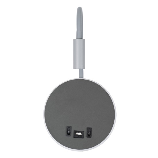 GloboStar® GOOSE 60882 Μοντέρνο Φωτιστικό Τοίχου - Απλίκα Ξενοδοχείου Bed Side LED 6W 600lm 36° & 360° AC 220-240V - Reading Light & 360° Κρυφός Φωτισμός - Φορτιστής USB 3A - Μ15.5 x Π15 x Υ30.5cm - Φυσικό Λευκό 4500K - Γκρι Ανθρακί - 3 Xρόνια Εγγ GloboStar® GOOSE 60882 Μοντέρνο Φωτιστικό Τοίχου - Απλίκα Ξενοδοχείου Bed Side LED 6W 600lm 36° & 360° AC 220-240V - Reading Light & 360° Κρυφός Φωτισμός - Φορτιστής USB 3A - Μ15.5 x Π15 x Υ30.5cm - Φυσικό Λευκό 4500K - Γκρι Ανθρακί - 3 Xρόνια Εγγ
