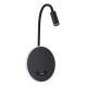 GloboStar® GOOSE 60883 Μοντέρνο Φωτιστικό Τοίχου - Απλίκα Ξενοδοχείου Bed Side LED 6W 600lm 36° & 360° AC 220-240V - Reading Light & 360° Κρυφός Φωτισμός - Φορτιστής USB 3A - Μ15.5 x Π15 x Υ30.5cm - Φυσικό Λευκό 4500K - Μαύρο - 3 Xρόνια Εγγύηση