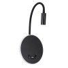 GloboStar® GOOSE 60883 Μοντέρνο Φωτιστικό Τοίχου - Απλίκα Ξενοδοχείου Bed Side LED 6W 600lm 36° & 360° AC 220-240V - Reading Light & 360° Κρυφός Φωτισμός - Φορτιστής USB 3A - Μ15.5 x Π15 x Υ30.5cm - Φυσικό Λευκό 4500K - Μαύρο - 3 Xρόνια Εγγύηση
