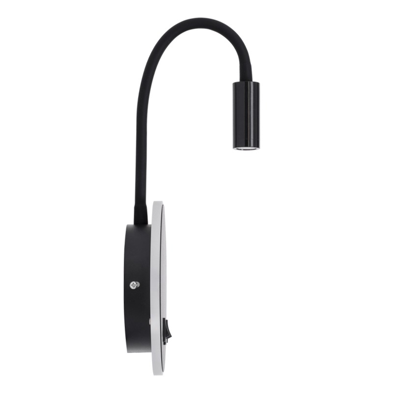 GloboStar® GOOSE 60883 Μοντέρνο Φωτιστικό Τοίχου - Απλίκα Ξενοδοχείου Bed Side LED 6W 600lm 36° & 360° AC 220-240V - Reading Light & 360° Κρυφός Φωτισμός - Φορτιστής USB 3A - Μ15.5 x Π15 x Υ30.5cm - Φυσικό Λευκό 4500K - Μαύρο - 3 Xρόνια Εγγύηση