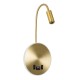 GloboStar® GOOSE 60885 Μοντέρνο Φωτιστικό Τοίχου - Απλίκα Ξενοδοχείου Bed Side LED 6W 600lm 36° & 360° AC 220-240V - Reading Light & 360° Κρυφός Φωτισμός - Φορτιστής USB 3A - Μ15.5 x Π15 x Υ30.5cm - Φυσικό Λευκό 4500K - Χρυσό Βούρτσας - 3 Xρόνια Ε