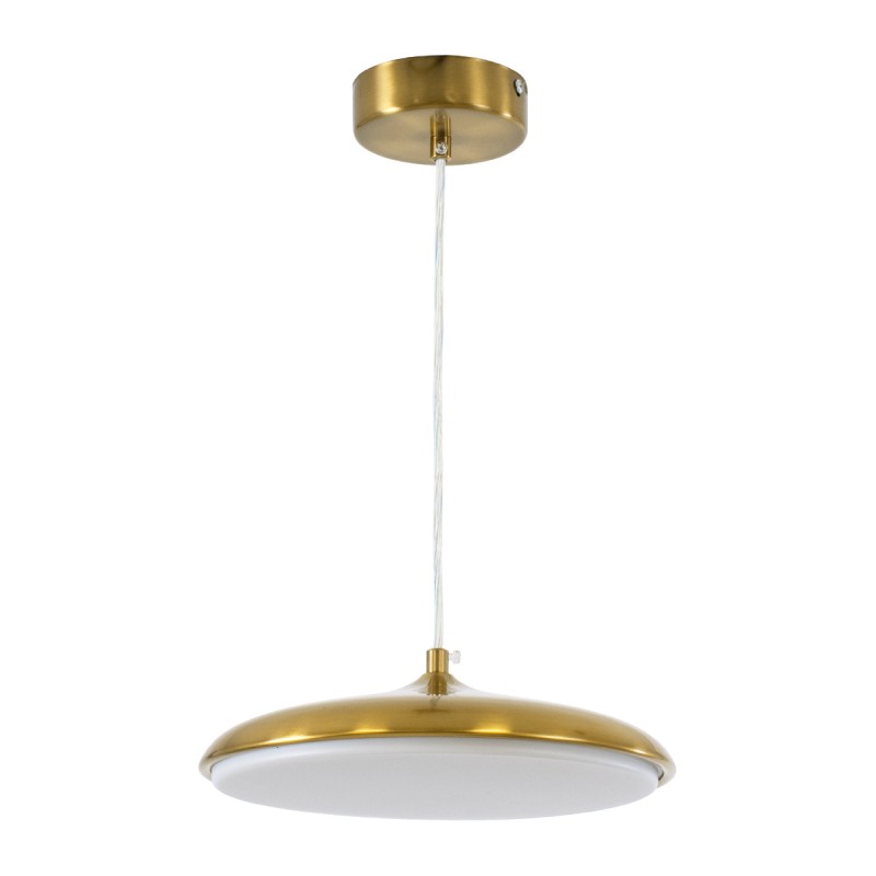 GloboStar® BARON 60886 Κρεμαστή Πλαφονιέρα Οροφής LED CCT 12W 1440lm 120° AC 220-240V - Εναλλαγή Φωτισμού μέσω Διακόπτη On/Off All In One Ψυχρό 6000k+Φυσικό 4500k+Θερμό 2700k Φ25 x Υ8cm - Χρυσό Πλατίνα - 3 Years Warranty