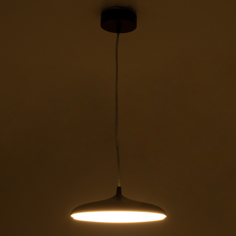 GloboStar® BARON 60886 Κρεμαστή Πλαφονιέρα Οροφής LED CCT 12W 1440lm 120° AC 220-240V - Εναλλαγή Φωτισμού μέσω Διακόπτη On/Off All In One Ψυχρό 6000k+Φυσικό 4500k+Θερμό 2700k Φ25 x Υ8cm - Χρυσό Πλατίνα - 3 Years Warranty