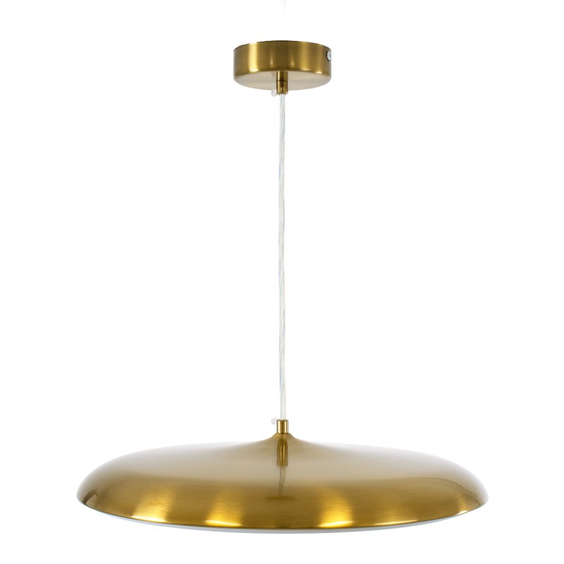 GloboStar® BARON 60887 Κρεμαστή Πλαφονιέρα Οροφής LED CCT 24W 2880lm 120° AC 220-240V - Εναλλαγή Φωτισμού μέσω Διακόπτη On/Off All In One Ψυχρό 6000k+Φυσικό 4500k+Θερμό 2700k Φ40 x Υ10cm - Χρυσό Πλατίνα - 3 Years Warranty