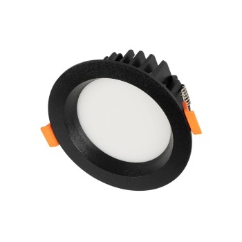 GLOBOSTAR® WATERA 60897 Χωνευτό Downlight Σποτ Panel Μπάνιου & WC LED 12W 1500lm 120° AC 220-240V Αδιάβροχο IP54 Ρυθμιζόμενο Λευκό CCT με Διακόπτη στο Σώμα 2700K/4500K/6000K Dimmable - Lumileds SMD Chip & TÜV SÜD Driver - Μαύρο Ματ - Μ10.8 x Π10.8